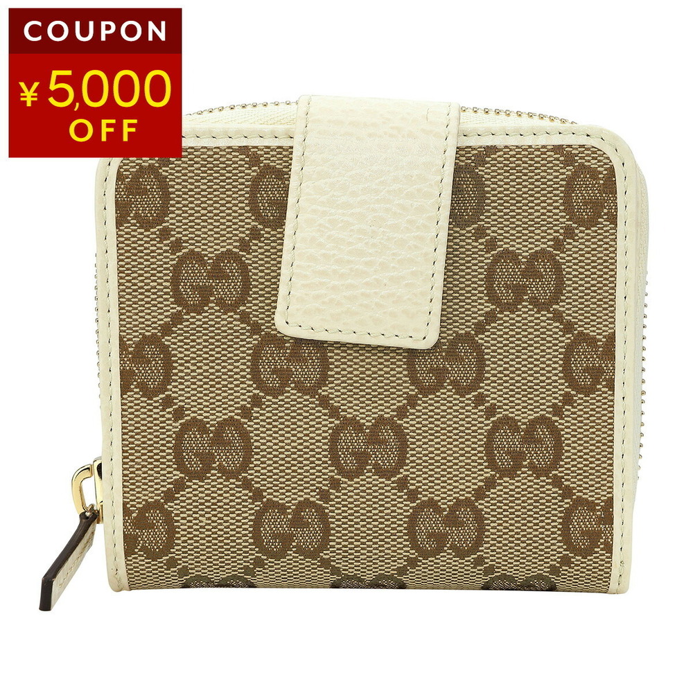 Gucci Bi fold Wallet GG Canvas Beige